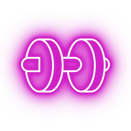 Neon pink dumbbell icon